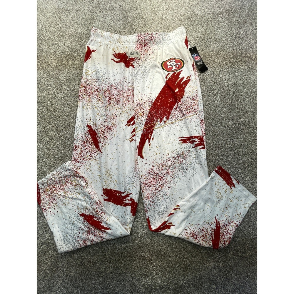 Zubaz San Francisco 49ers Pants Mens XL White NEW Splash Print NFL